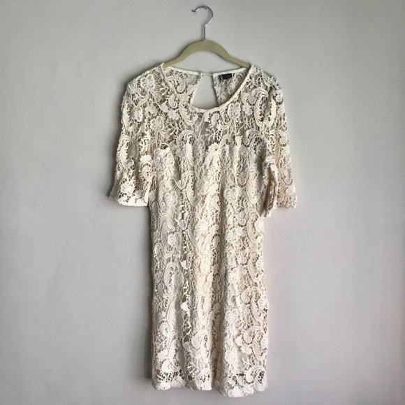 Sparkle & Fade / Cream Crotchet Knit Dress - Picture 1 of 9